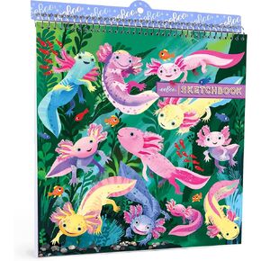 eeBoo: Sketchbook - Axolotl - 6" Square Spiral-Bound Book, 40 Matte Pages, Great for Doodling or Sketching, Inspires Creativity, Kids Ages 3+