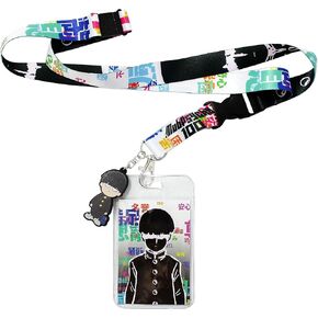 Mob Psycho 100 Merch ID Badge Holder Lanyard Keychain Lanyard w/Rubber Pendant