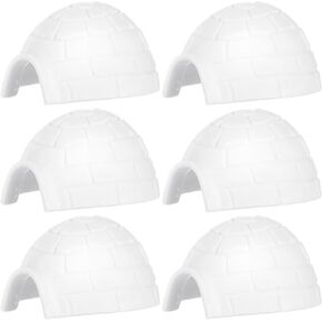 6pcs White Mini Plastic Igloo Models, Ice House Toys Mini Igloo Toys for Dollhouse Micro Landscape Decoration
