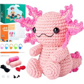 HTVRONT Crochet Kit for Beginners - Complete Crochet Kits with Stitch by Stitch Video Tutorial, Beginner Crochet Kit for Adults Kids Gift - Starter Easy Learn to Crochet(Ray Fish 2 Pack)