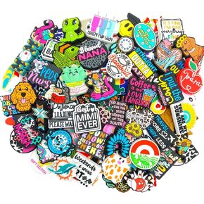 Silicone Focal Beads Bulk Random 100 Designs Focal Silicone Beads MaMa Blessed Nana Animals Autism Focal Beads for Pens Silicone Focal Beads for Keychain Making Bracelet (100pcs of 100 Designs Random)