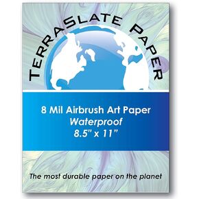 TerraSlate Paper 10 Mil 5" x 7" Airbrush Art Paper, Drawing Paper, Painting Paper, Sketch Paper, 25 Sheets