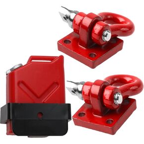 1/10 RC Decoration Accessories Trailer Tow Hook Buckle & Plastic Mini Fuel Tank Compatible with Traxxas TRX4 Tamiya CC01 Axial SCX10 Wraith D90 Redcat HSP 1/10 RC Crawler