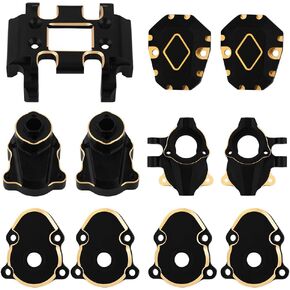 Heavy Duty Brass Skid Plate, Steering Knuckle, Outer Inner Portal Housing and Diff Cover for 1/18 RC Redcat Ascent-18 Upgrade Parts