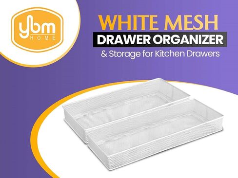 YBM HOME Mesh Drawer Cabinet and or Shelf Organizer Bins, School Supply Holder Office Desktop Organizer Basket, White (1, 6x15x2 Inch) in Saudi Arabia