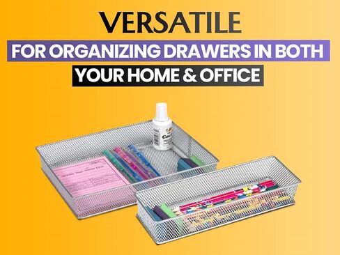 YBM HOME Mesh Drawer Cabinet and or Shelf Organizer Bins, School Supply Holder Office Desktop Organizer Basket, White (1, 6x15x2 Inch) in Saudi Arabia