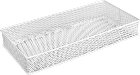 YBM HOME Mesh Drawer Cabinet and or Shelf Organizer Bins, School Supply Holder Office Desktop Organizer Basket, White (1, 6x15x2 Inch) in Saudi Arabia