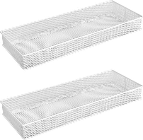 YBM HOME Mesh Drawer Cabinet and or Shelf Organizer Bins, School Supply Holder Office Desktop Organizer Basket, White (1, 6x15x2 Inch) in Saudi Arabia