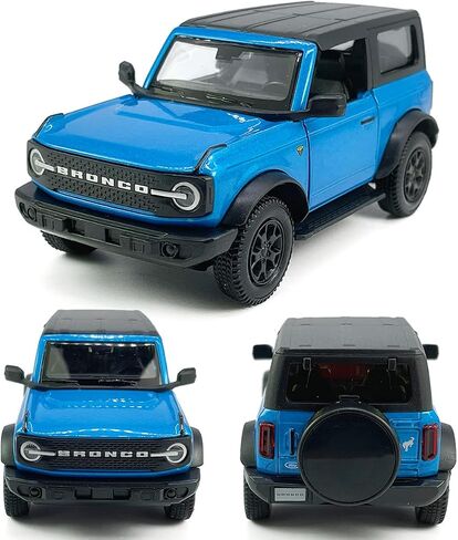2-Door Bronco Badlands Model Car 1/36 Scale Diecast Toy Cars Metal Alloy Children’s Vehicles, Pull Back Doors Open, Black Rim, Mens Collection, Kids Toys for Boys Gifts, Cake Topper Home Décor, White in Saudi Arabia