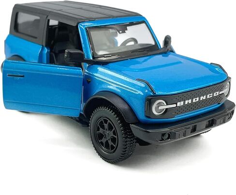 2-Door Bronco Badlands Model Car 1/36 Scale Diecast Toy Cars Metal Alloy Children’s Vehicles, Pull Back Doors Open, Black Rim, Mens Collection, Kids Toys for Boys Gifts, Cake Topper Home Décor, White in Saudi Arabia