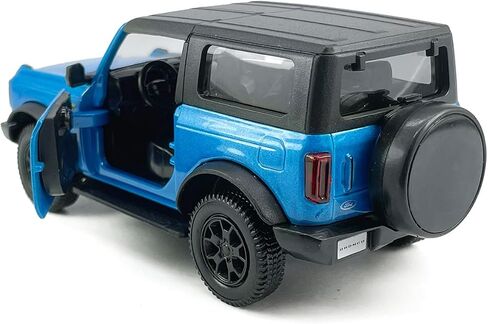 2-Door Bronco Badlands Model Car 1/36 Scale Diecast Toy Cars Metal Alloy Children’s Vehicles, Pull Back Doors Open, Black Rim, Mens Collection, Kids Toys for Boys Gifts, Cake Topper Home Décor, White in Saudi Arabia