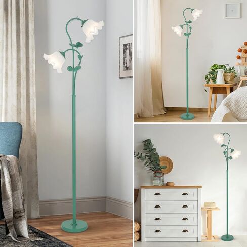 HMVPL Pink Flower Floor Lamp, Floral Standing Lamp with 2 LED 5W Blubs, Foot Switch, Modern Corner Tall Lamp with Acrylic Shade, Girls Cute Floor Lamp for Living Room Bedroom Office Kids Reading in Saudi Arabia