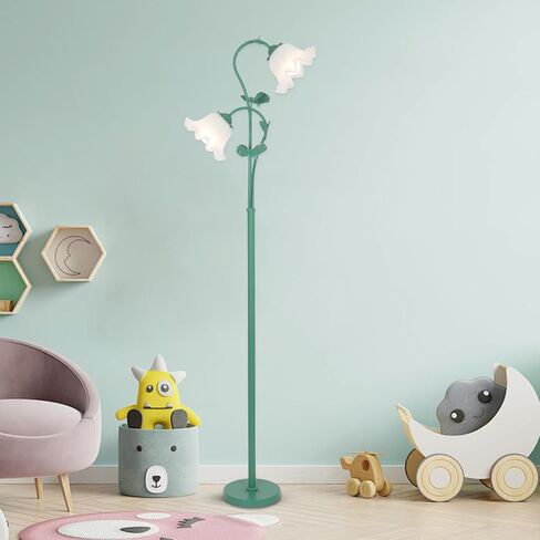 HMVPL Pink Flower Floor Lamp, Floral Standing Lamp with 2 LED 5W Blubs, Foot Switch, Modern Corner Tall Lamp with Acrylic Shade, Girls Cute Floor Lamp for Living Room Bedroom Office Kids Reading in Saudi Arabia