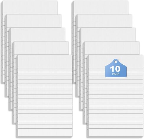 10 Pack Note Pads Small 4x6 Inch Lined Writing Memo Pads Refills Scratch Pads with 50 Sheets Each Pad Narrow Ruled Mini Pocket Notebook Writing Pads of Paper for Daily Work Planning and Organization in Saudi Arabia