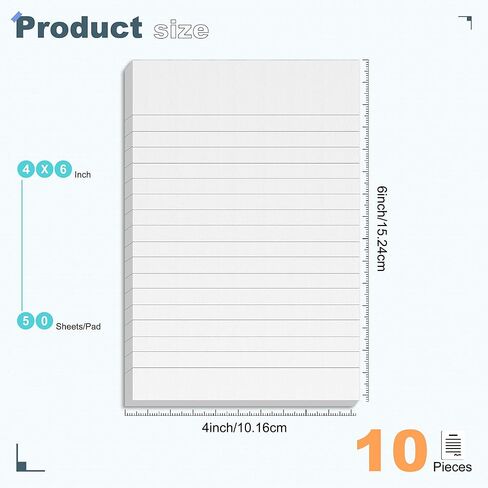 10 Pack Note Pads Small 4x6 Inch Lined Writing Memo Pads Refills Scratch Pads with 50 Sheets Each Pad Narrow Ruled Mini Pocket Notebook Writing Pads of Paper for Daily Work Planning and Organization in Saudi Arabia