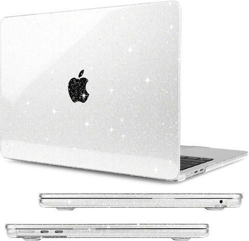Compatible with MacBook Air 15 inch Case M3 M2 2024 2023, Model A3114 A2941 Plastic Hard Shell Cover with Keyboard Cover & Screen Protector & Webcam Cover & Type-C Adapter, Sparkly Pink in Saudi Arabia