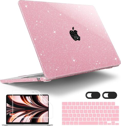 Tuiklol for M4 MacBook Air 13.6 inch Case 2025-2022 Release Model A3240 A3113 A2681 with M3 M2 Chip,Hard Shell Cases with Keyboard Cover & Screen Protector & Camera Cover, Sparkly Midnight Green in Saudi Arabia