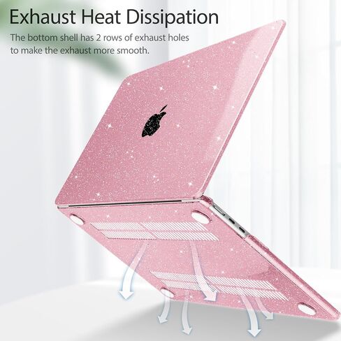 Tuiklol for M4 MacBook Air 13.6 inch Case 2025-2022 Release Model A3240 A3113 A2681 with M3 M2 Chip,Hard Shell Cases with Keyboard Cover & Screen Protector & Camera Cover, Sparkly Midnight Green in Saudi Arabia
