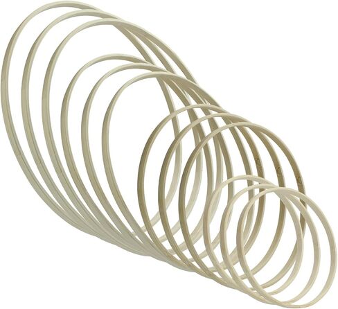 12Pcs Wooden Bamboo Floral Hoop, 4 Sizes (6 8 10 12 Inch) Wooden Wreath Rings, Macrame Hoops Craft Hoops for Wedding, DIY Dream Catcher, Wall Hanging Crafts in Kuwait