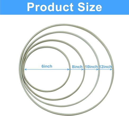 12Pcs Wooden Bamboo Floral Hoop, 4 Sizes (6 8 10 12 Inch) Wooden Wreath Rings, Macrame Hoops Craft Hoops for Wedding, DIY Dream Catcher, Wall Hanging Crafts in Kuwait