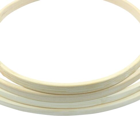 12Pcs Wooden Bamboo Floral Hoop, 4 Sizes (6 8 10 12 Inch) Wooden Wreath Rings, Macrame Hoops Craft Hoops for Wedding, DIY Dream Catcher, Wall Hanging Crafts in Kuwait