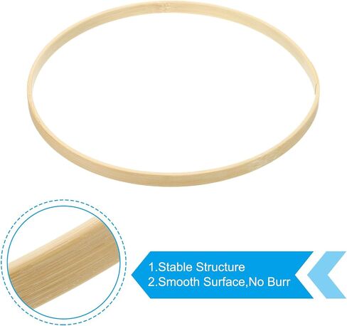 PATIKIL 7.1 Inch Wooden Floral Hoop, 12 Pcs Bamboo Round Macrame Wreath Dream Catcher Rings for Home Car DIY Craft Wedding Wall Hanging Decorations, Wood in Saudi Arabia