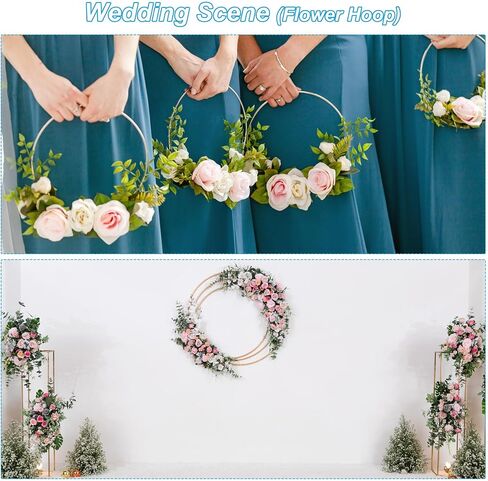 PATIKIL 7.1 Inch Wooden Floral Hoop, 12 Pcs Bamboo Round Macrame Wreath Dream Catcher Rings for Home Car DIY Craft Wedding Wall Hanging Decorations, Wood in Saudi Arabia