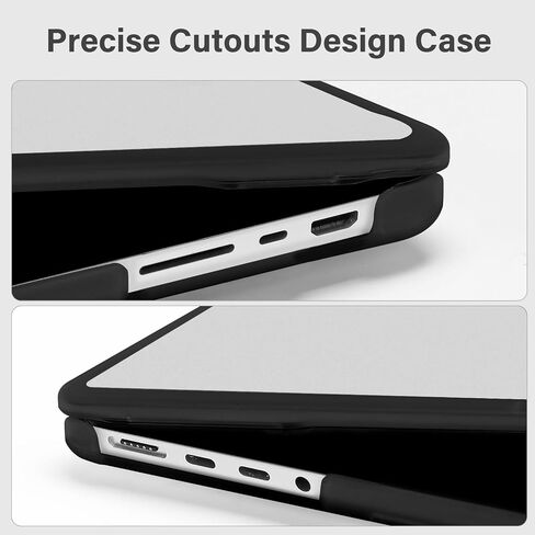 MOSISO Compatible with MacBook Pro 14 inch Case 2024-2021 M4 M3 M2 M1 A3112 A3185 A3401 A2918 A2992 A2779 A2442, Soft TPU Frame Bumper Anti-Cracking Hard Shell&Keyboard Cover&Webcam Cover, Black in Kuwait