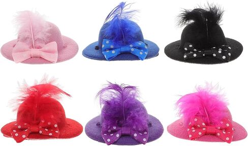TOYANDONA Mini Hats and Crafts Set - 6pcs Straw Hats, Polyester Flower Hats, DIY Arts and Crafts Accessories for Adults and Kids in Saudi Arabia