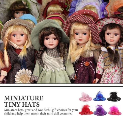 TOYANDONA Mini Hats and Crafts Set - 6pcs Straw Hats, Polyester Flower Hats, DIY Arts and Crafts Accessories for Adults and Kids in Saudi Arabia