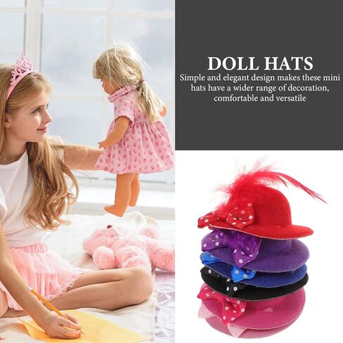 TOYANDONA Mini Hats and Crafts Set - 6pcs Straw Hats, Polyester Flower Hats, DIY Arts and Crafts Accessories for Adults and Kids in Saudi Arabia