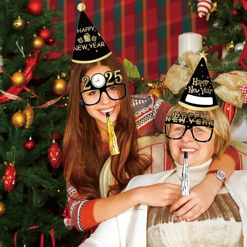 48 Pieces New Years Eve Party Supplies 2025-Happy New Year Eyeglasses,New Year Crowns,Happy New Year Hats,Noise Makers,New Years Party Favors Set in Kuwait