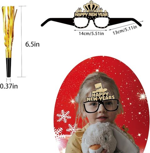 48 Pieces New Years Eve Party Supplies 2025-Happy New Year Eyeglasses,New Year Crowns,Happy New Year Hats,Noise Makers,New Years Party Favors Set in Kuwait