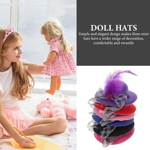 TOYANDONA Mini Hats and Crafts Set - 6pcs Straw Hats, Polyester Flower Hats, DIY Arts and Crafts Accessories for Adults and Kids in Saudi Arabia