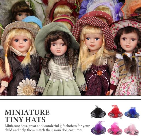 TOYANDONA Mini Hats and Crafts Set - 6pcs Straw Hats, Polyester Flower Hats, DIY Arts and Crafts Accessories for Adults and Kids in Saudi Arabia