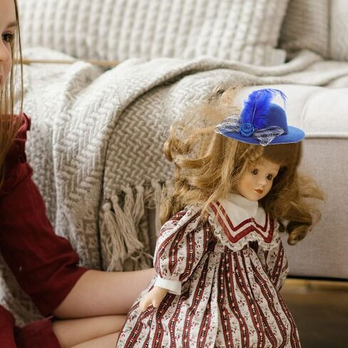 TOYANDONA Mini Hats and Crafts Set - 6pcs Straw Hats, Polyester Flower Hats, DIY Arts and Crafts Accessories for Adults and Kids in Saudi Arabia