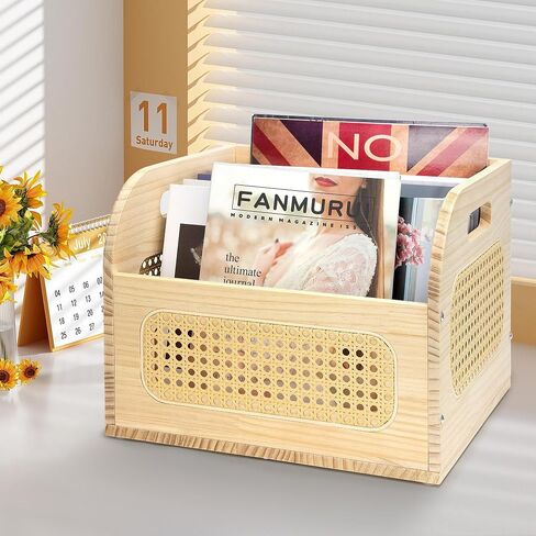 Rustic Vinyl Record Storage Crate,Wooden Vinyl Record Holder,Vinyl Record Album Organizer,Store up to 65 Records in Saudi Arabia