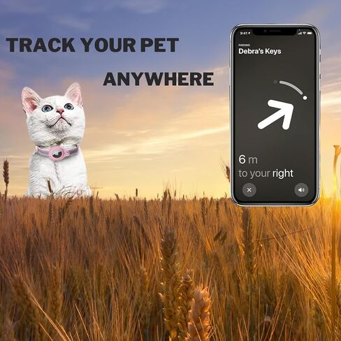 Cat Collar airtag Holder, Reflective Faux Leather Collar. Tracking and Anti-Loss Collar for Cats and Small Dogs (S, Pink) in Saudi Arabia