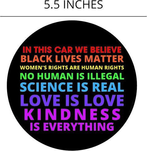 in This Car We Believe Magnet, Spread Kindness Diversity and Inclusivity Magnetic Decals for Cars, Inspirational Equality Quotes, 5.5 Inches (Kindness Is Everything) in Saudi Arabia