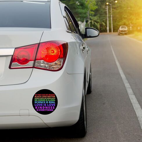 in This Car We Believe Magnet, Spread Kindness Diversity and Inclusivity Magnetic Decals for Cars, Inspirational Equality Quotes, 5.5 Inches (Kindness Is Everything) in Saudi Arabia