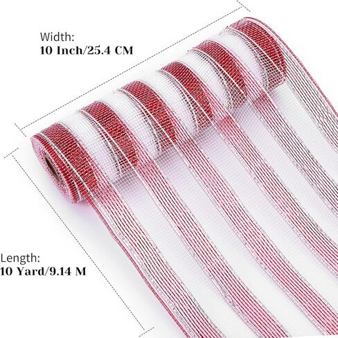 Adeeing 4 Rolls Valentine Day Poly Mesh Ribbon, Metallic Foil Mesh Ribbon 10 inch x 30 feet Each Roll Valentine Ribbon Mesh Wreath Supplies for DIY Project Wreath Swag Decorations in Saudi Arabia