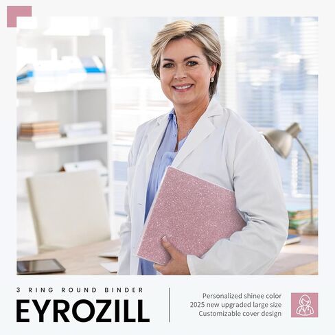 2 Inch 3 Ring Binder for School Supplies,Pink Binder 2 Inch Round Rings to Hold 375 Sheets, Fashion View Binders, Glitter Pink in Kuwait