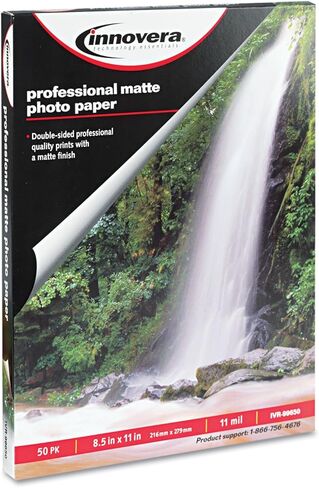 ورق صور ثقيل الوزن من إنوفيرا، 11 مل، 8.5 × 11، أبيض مطفي، 50/علبة in Kuwait