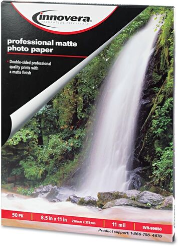 ورق صور ثقيل الوزن من إنوفيرا، 11 مل، 8.5 × 11، أبيض مطفي، 50/علبة in Kuwait