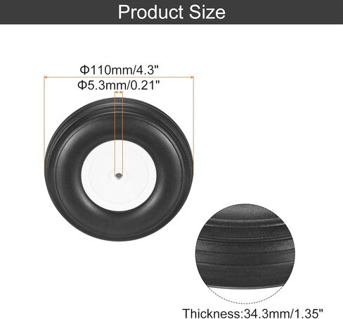 MECCANIXITY 2 Pcs RC Airplane Wheels, 4.3 Inch OD RC Plane Parts Wheels Model Airplane Light PU Sponge Tire Tail Foam Wheel for DIY RC Model Plane Aircraft in Saudi Arabia