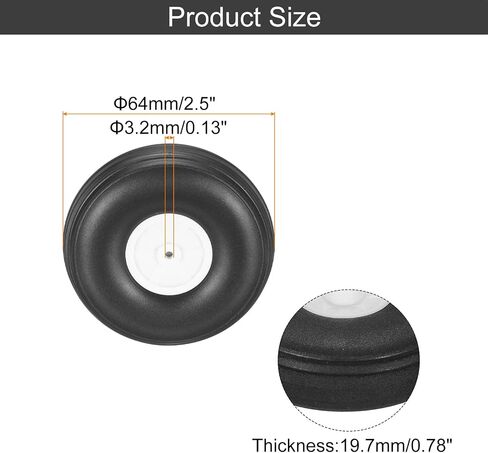 MECCANIXITY 2 Pcs RC Airplane Wheels, 4.3 Inch OD RC Plane Parts Wheels Model Airplane Light PU Sponge Tire Tail Foam Wheel for DIY RC Model Plane Aircraft in Saudi Arabia