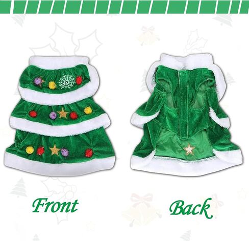 WORDERFUL Dog Christmas Tree Dress Costumes Dog Winter Clothes Pet Coat Cute and Warm Dog Costumes for Small Dogs (S) in Kuwait