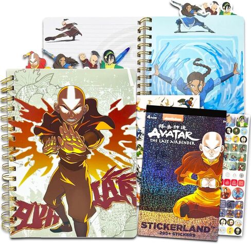 Nickelodeon Avatar the Last Airbender Notebook Journal - Bundle with Avatar Journal Notebook with Tabbed Sections Plus Over 200 Avatar Stickers | Avatar Notebook School Supplies Set in Saudi Arabia