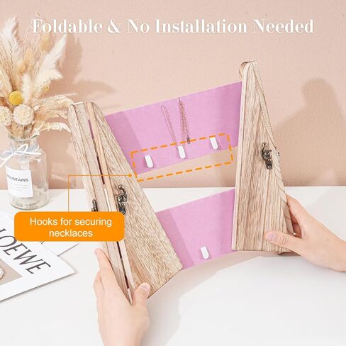 حامل عرض قلادة من 3 طبقات من Lolalet للبيع، يعرض المجوهرات للبائعين، حامل سلسلة قلادة مع مخمل لعرض الحرف اليدوية - أسود in Kuwait