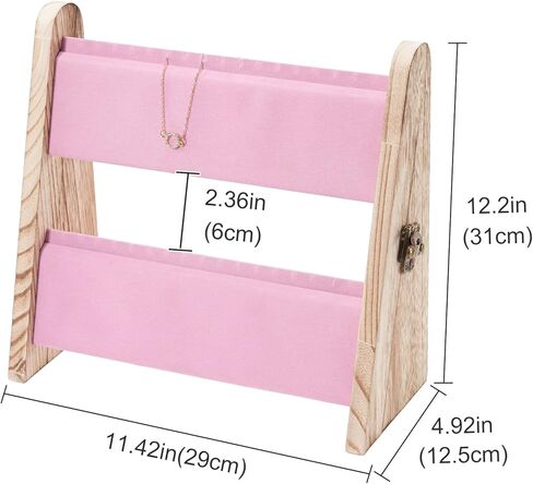 حامل عرض قلادة من 3 طبقات من Lolalet للبيع، يعرض المجوهرات للبائعين، حامل سلسلة قلادة مع مخمل لعرض الحرف اليدوية - أسود in Kuwait